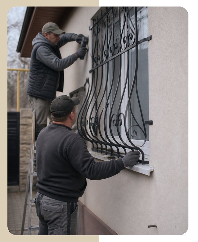Установка оконных решеток в частном доме под ключ в Можге